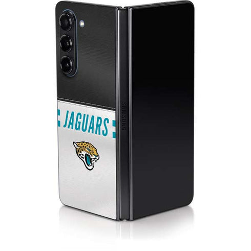 NFL Jacksonville Jaguars White Striped Galaxy Z Fold5 5G Skin